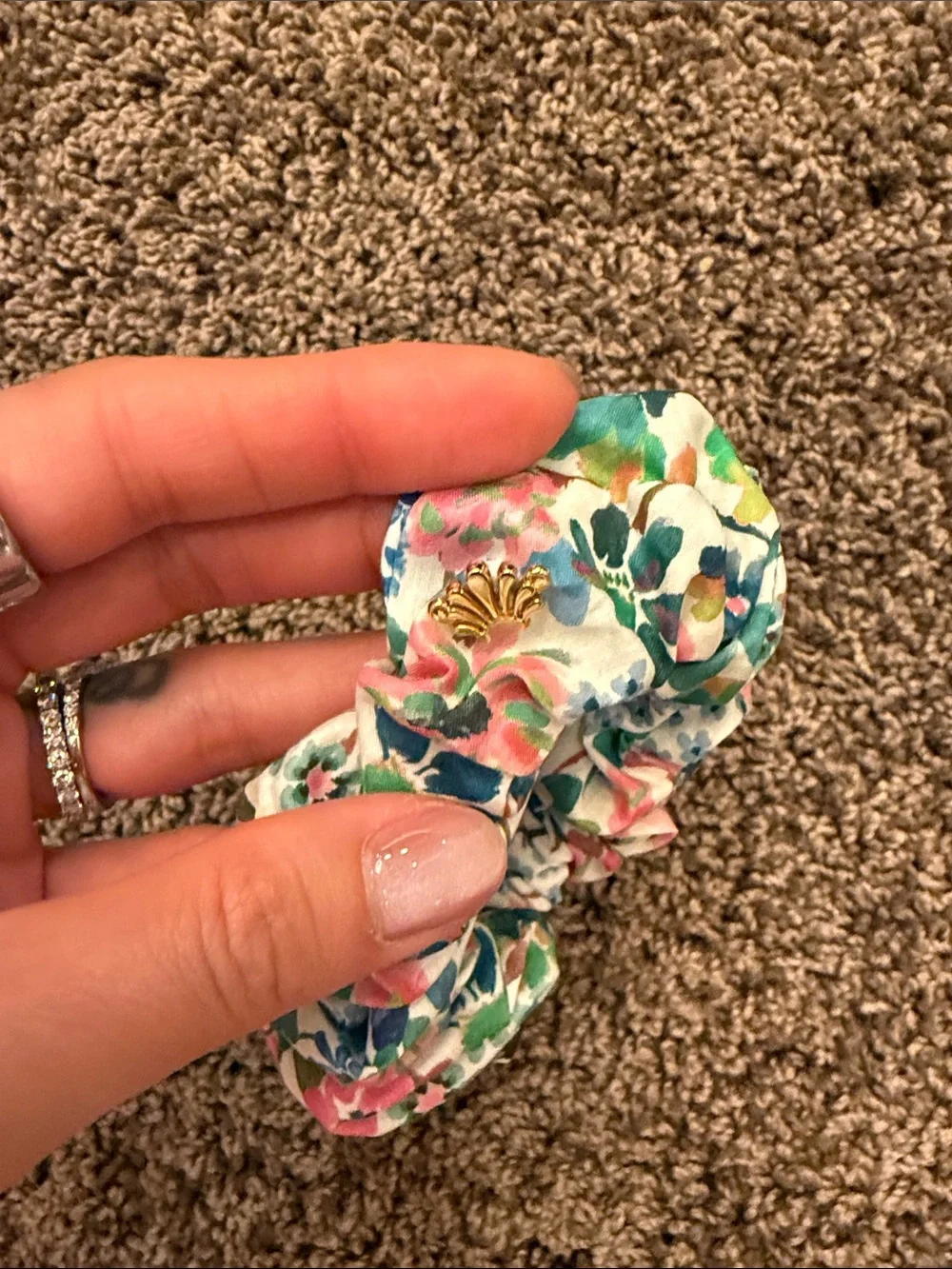 NWOT LELE SADOUGHI floral print cotton scrunchie